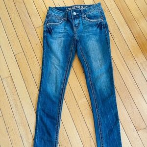 Love Culture Jeans Denim Size 1 |Juniors Bling Pockets| Skinny| Stretch